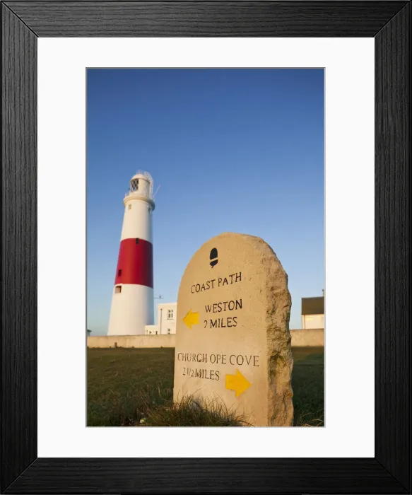 Framed Print : England, Dorset, Weymouth, Portland Bill Lighthouse, Coast Path Sign Framed Print : England, Dorset, Weymouth, Portland Bill Lighthouse, Coast Path Sign