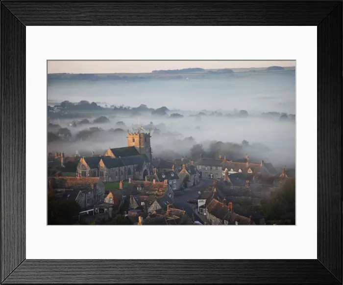 Framed Print : England, Dorset, Corfe Castle Town Framed Print : England, Dorset, Corfe Castle Town