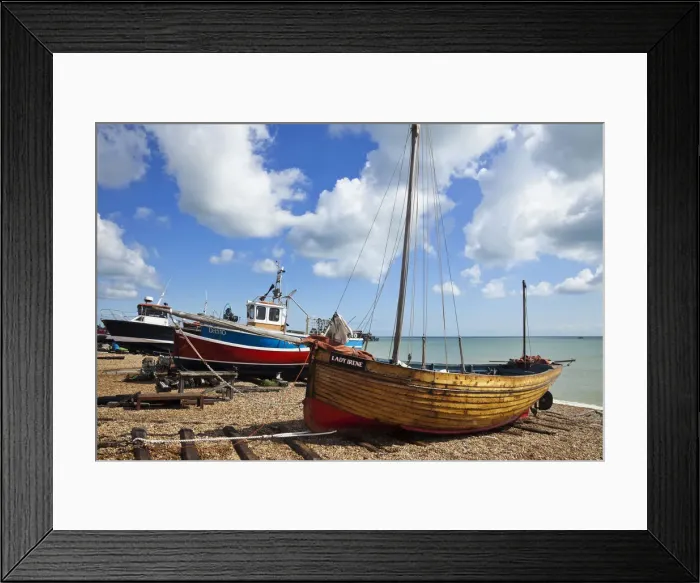 Framed Print : England, Kent, Deal, Deal Beach, Fishing Boats