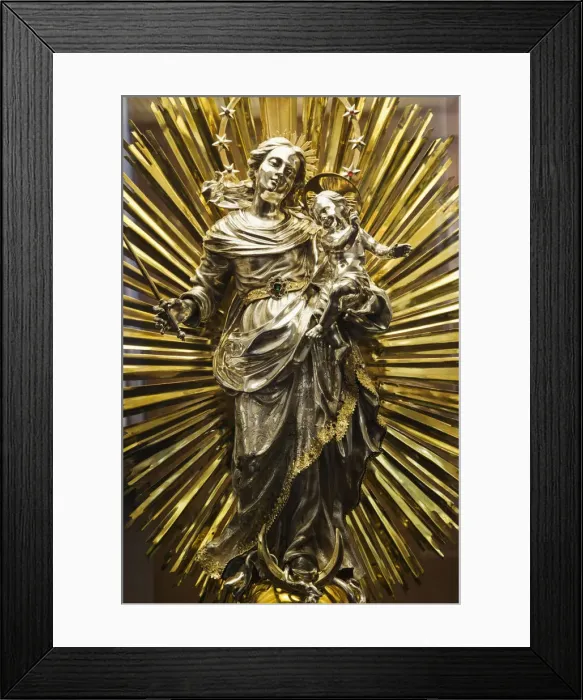Framed Print : Germany, Trier, Trier Cathedral, Cathedral Treasury, Statue of Madonna and Child Jesus Framed Print : Germany, Trier, Trier Cathedral, Cathedral Treasury, Statue of Madonna and Child Jesus