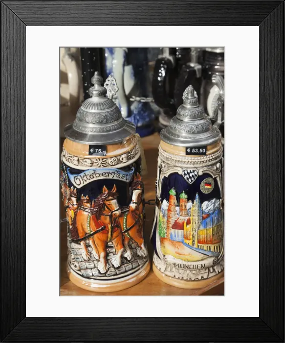 Framed Print : Germany, Bavaria, Munich, Souvenir Beer Steins