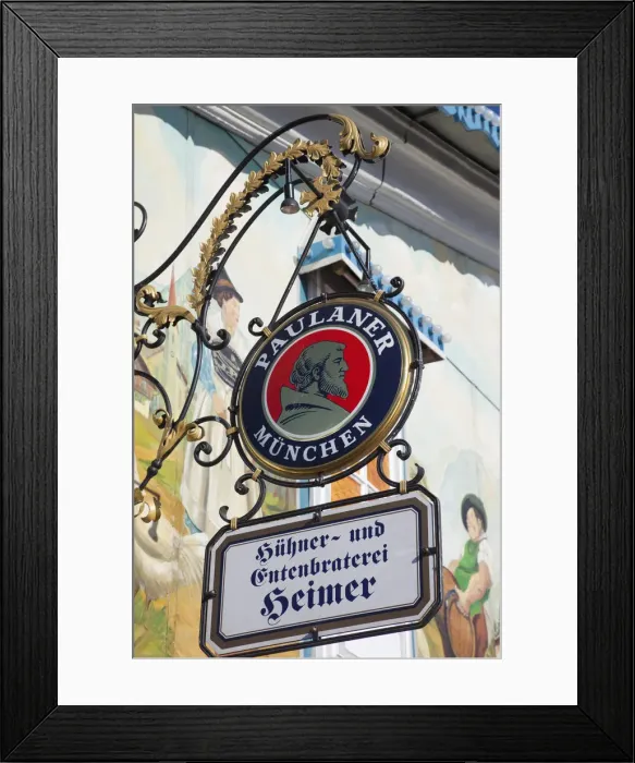 Framed Print : Germany, Bavaria, Munich, Pub Signs Framed Print : Germany, Bavaria, Munich, Pub Signs