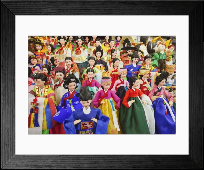 Framed Print : South Korea, Seoul, Namdaemun Market, South Korean Dolls Framed Print : South Korea, Seoul, Namdaemun Market, South Korean Dolls