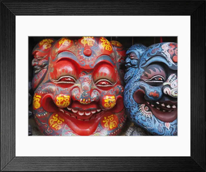 Framed Print : China, Beijing, Wangfujing Street, Snack Street Market, Souvenir Shop, Chinese Masks Framed Print : China, Beijing, Wangfujing Street, Snack Street Market, Souvenir Shop, Chinese Masks