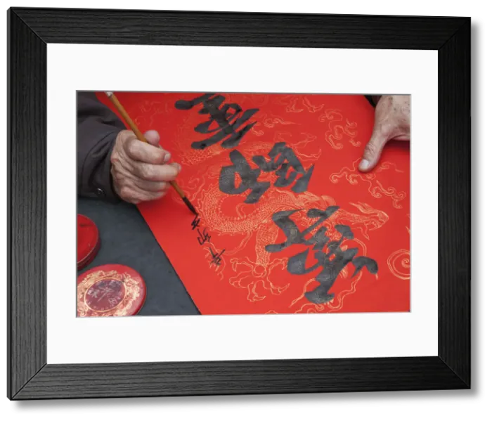 Framed Print : Vietnam, Hanoi, Temple of Literature, Calligrapher Framed Print : Vietnam, Hanoi, Temple of Literature, Calligrapher