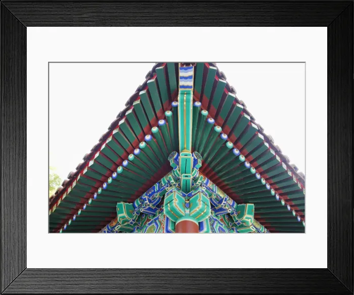 Framed Print : China, Beijing, Tibetan Lama Temple or Yonghe Gong, Roof Detail Framed Print : China, Beijing, Tibetan Lama Temple or Yonghe Gong, Roof Detail