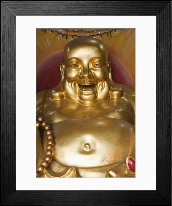 Framed Print : Thailand, Bangkok, Wat Trimit, Happy Buddha Statue Framed Print : Thailand, Bangkok, Wat Trimit, Happy Buddha Statue