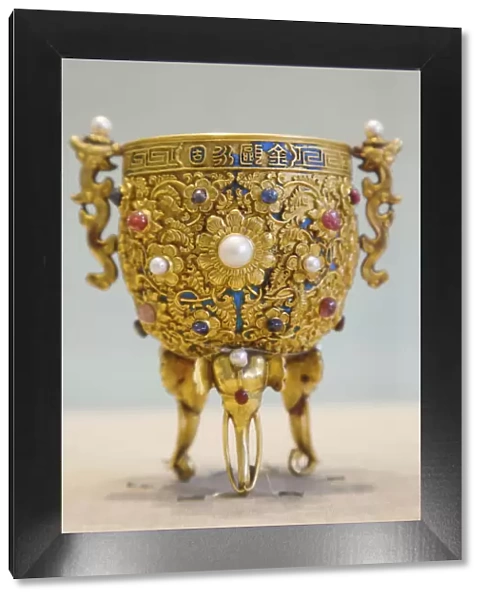 China, Beijing, Palace Museum or Forbidden City, Gallery of Treasures, Gold Cup marked