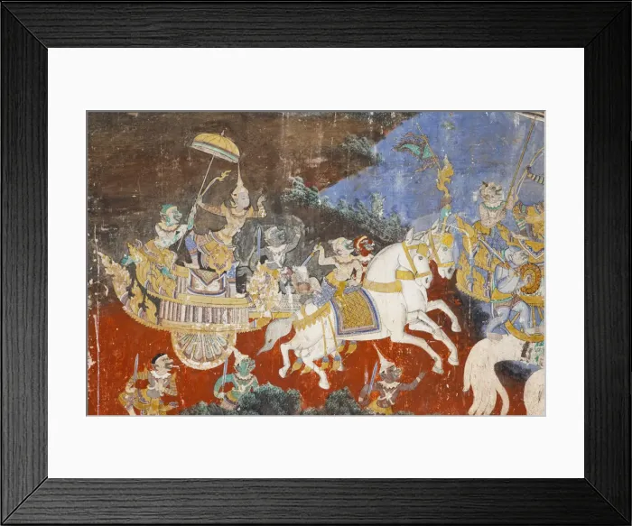 Framed Print : Cambodia, Phnom Penh, The Royal Palace, Ramayana Wall Frescoes in the Compound of Framed Print : Cambodia, Phnom Penh, The Royal Palace, Ramayana Wall Frescoes in the Compound of