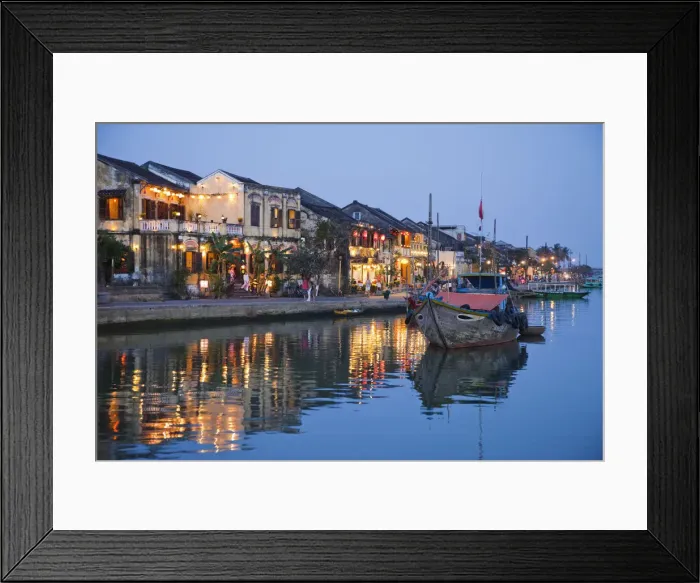 Framed Print : Vietnam, Hoi An, Evening View of Town Skyline and Hoai River Framed Print : Vietnam, Hoi An, Evening View of Town Skyline and Hoai River
