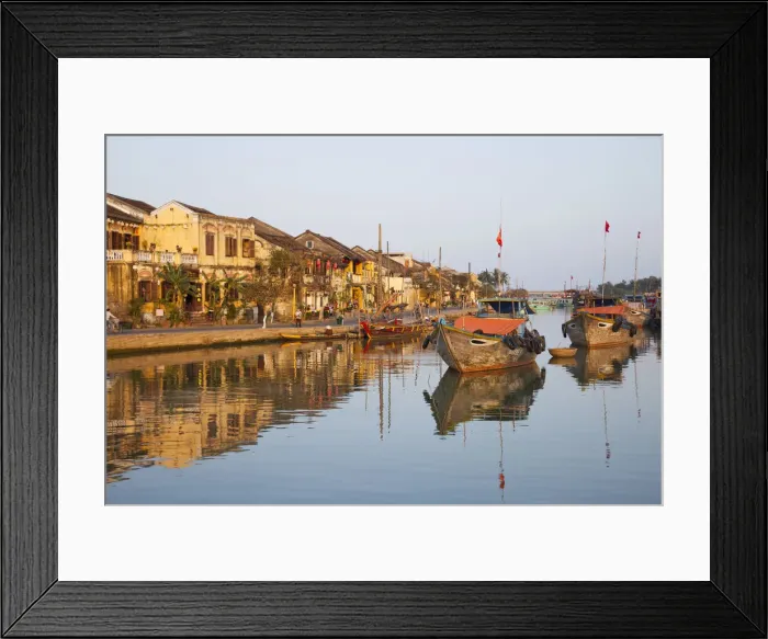 Framed Print : Vietnam, Hoi An, Town Skyline and Hoai River River Framed Print : Vietnam, Hoi An, Town Skyline and Hoai River River