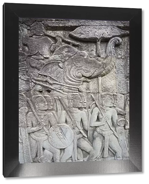 Cambodia, Siem Reap, Angkor Thom, Bayon Temple, Relief depicting the Ramayana Epic