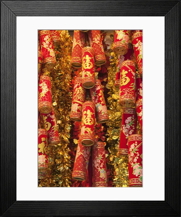 Framed Print : China, Hong Kong, Chinese New Year Decorations Framed Print : China, Hong Kong, Chinese New Year Decorations