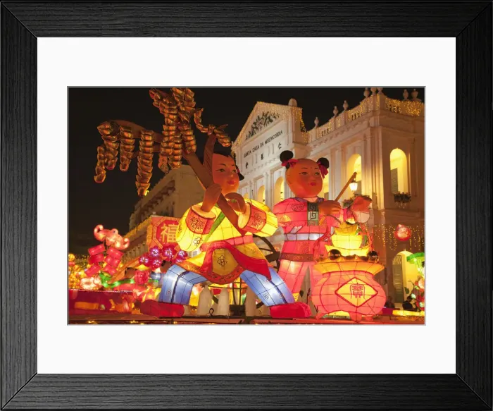 Framed Print : China, Macau, Chinese Decorations in Senado Square Framed Print : China, Macau, Chinese Decorations in Senado Square