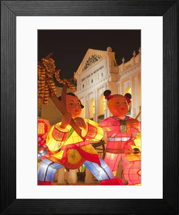 Framed Print : China, Macau, Chinese Decorations in Senado Square Framed Print : China, Macau, Chinese Decorations in Senado Square