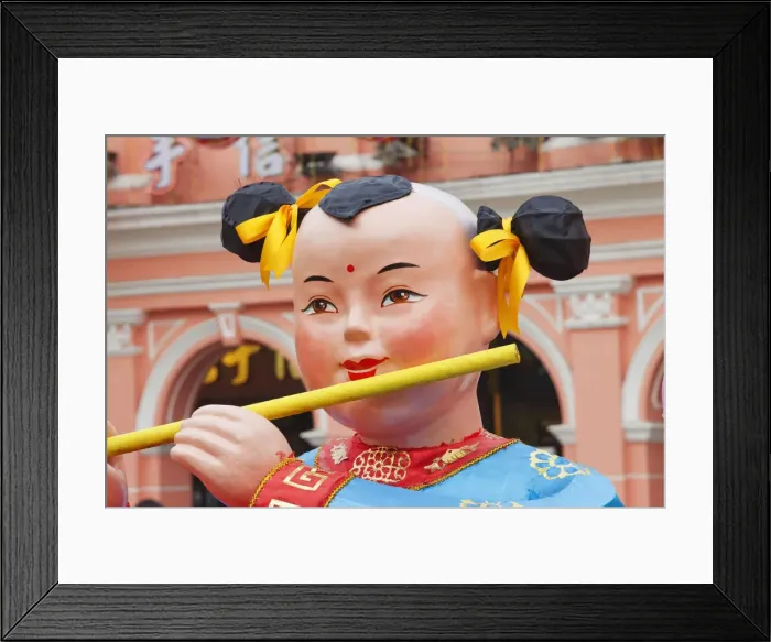 Framed Print : China, Macau, Chinese New Year Statues depicting Happy Children Framed Print : China, Macau, Chinese New Year Statues depicting Happy Children