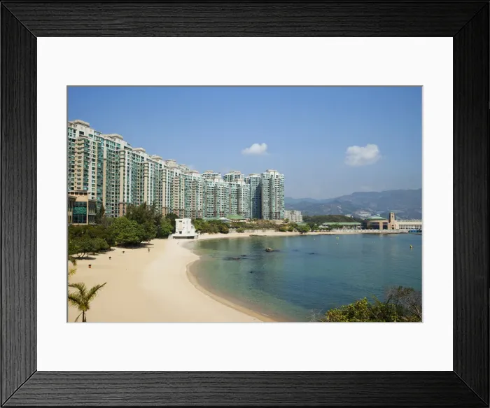 Framed Print : China, Hong Kong, Park Island, Tung Wan Beach and High Rise Apartments Framed Print : China, Hong Kong, Park Island, Tung Wan Beach and High Rise Apartments