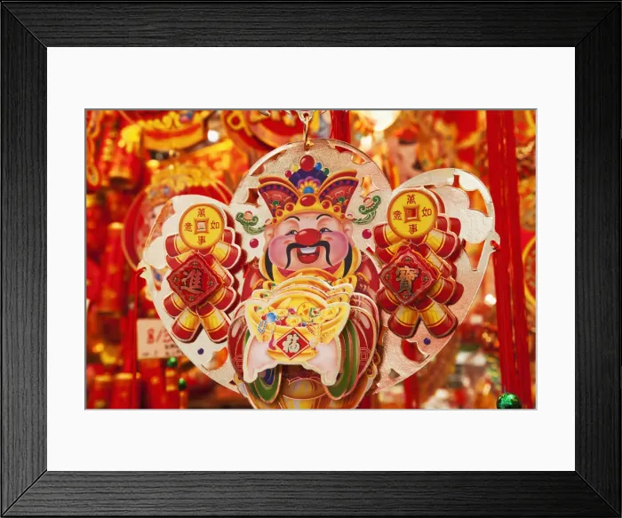 Framed Print : China, Hong Kong, Chinese New Year Decorations Framed Print : China, Hong Kong, Chinese New Year Decorations