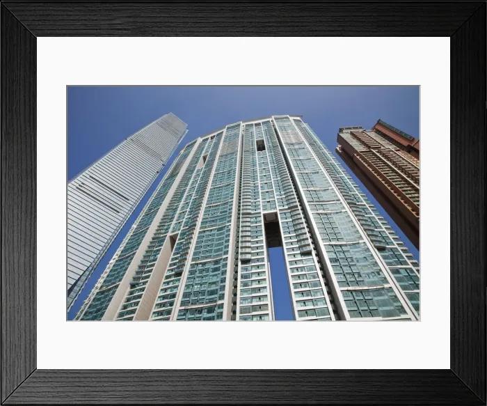 Framed Print : China, Hong Kong, West Kowloon, Hi-rise Apartments and International Commerce Centre Framed Print : China, Hong Kong, West Kowloon, Hi-rise Apartments and International Commerce Centre