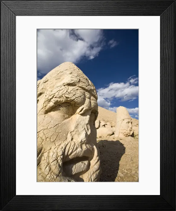 Framed Print : Turkey, Eastern Turkey, Adiyaman, Nemrut Dagi National Park, West Terrace, Colossal Framed Print : Turkey, Eastern Turkey, Adiyaman, Nemrut Dagi National Park, West Terrace, Colossal