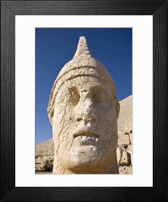 Framed Print : Turkey, Eastern Turkey, Adiyaman, Nemrut Dagi National Park, West Terrace, The colossal Framed Print : Turkey, Eastern Turkey, Adiyaman, Nemrut Dagi National Park, West Terrace, The colossal