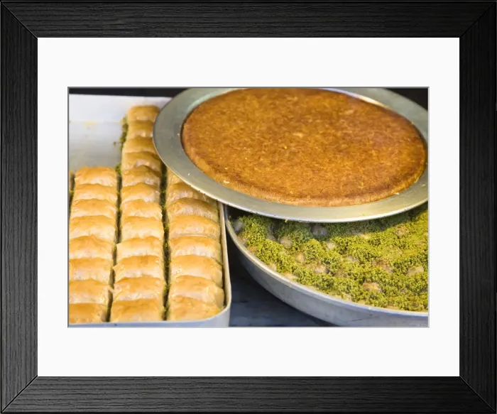 Framed Print : Turkey, Eastern Turkey, Sanliurfa (Urfa), Patisserie, Baklava Framed Print : Turkey, Eastern Turkey, Sanliurfa (Urfa), Patisserie, Baklava