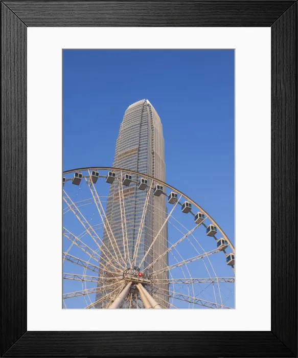 Framed Print : China, Hong Kong, Central, Hong Kong Observation Wheel and The International Finance Framed Print : China, Hong Kong, Central, Hong Kong Observation Wheel and The International Finance
