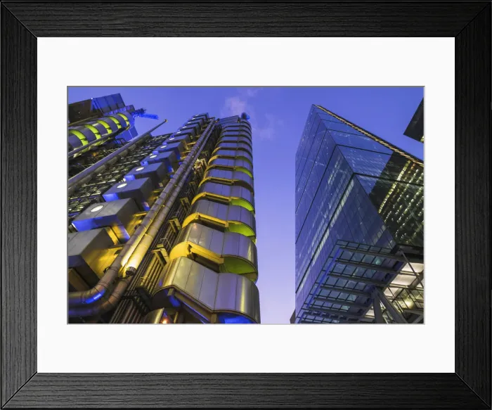 Framed Print : England, London, The City, The Leadenhall Building and Lloyds Building