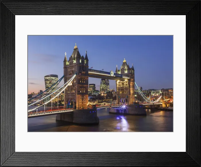 Framed Print : England, London, Tower Bridge and City Skyline Framed Print : England, London, Tower Bridge and City Skyline
