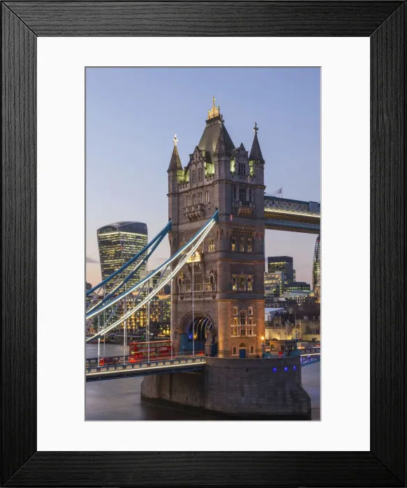 Framed Print : England, London, Tower Bridge and City Skyline Framed Print : England, London, Tower Bridge and City Skyline