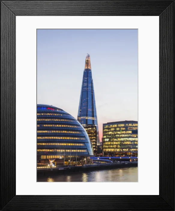 Framed Print : England, London, The Shard and Southwark Area Skyline from Tower Bridge