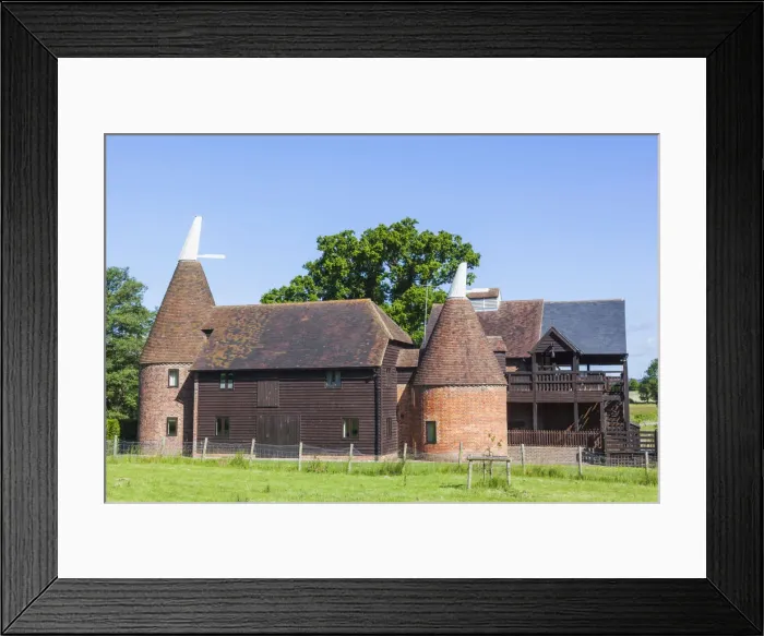 Framed Print : England, Kent, Converted Oast Houses near Tunbridge Wells Framed Print : England, Kent, Converted Oast Houses near Tunbridge Wells