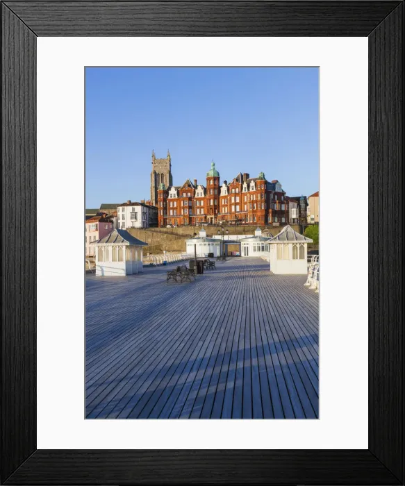 Framed Print : England, Norfolk, Cromer, Town Skyline and Cromer Pier Framed Print : England, Norfolk, Cromer, Town Skyline and Cromer Pier