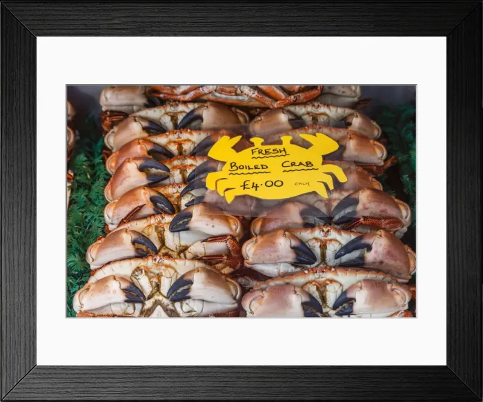 Framed Print : England, Norfolk, Cromer, Fish Shop Display of Cromer Crabs Framed Print : England, Norfolk, Cromer, Fish Shop Display of Cromer Crabs