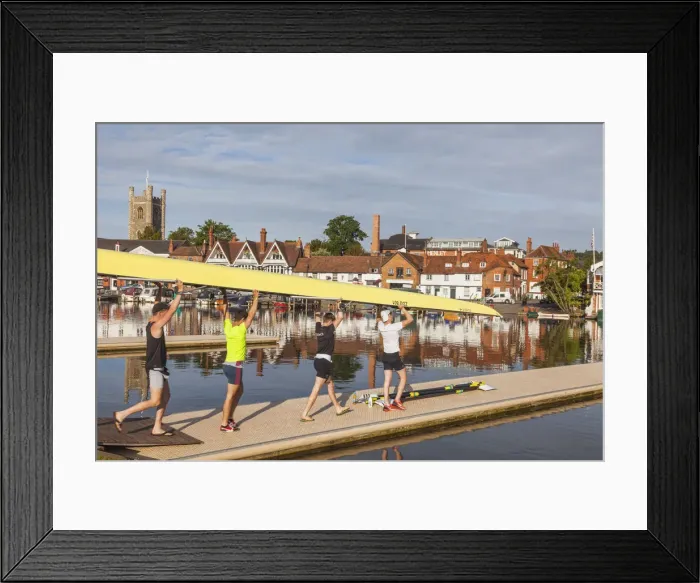 Framed Print : England, Oxfordshire, Henley-on-Thames, Town Skyline and Rowers on River Thames Framed Print : England, Oxfordshire, Henley-on-Thames, Town Skyline and Rowers on River Thames