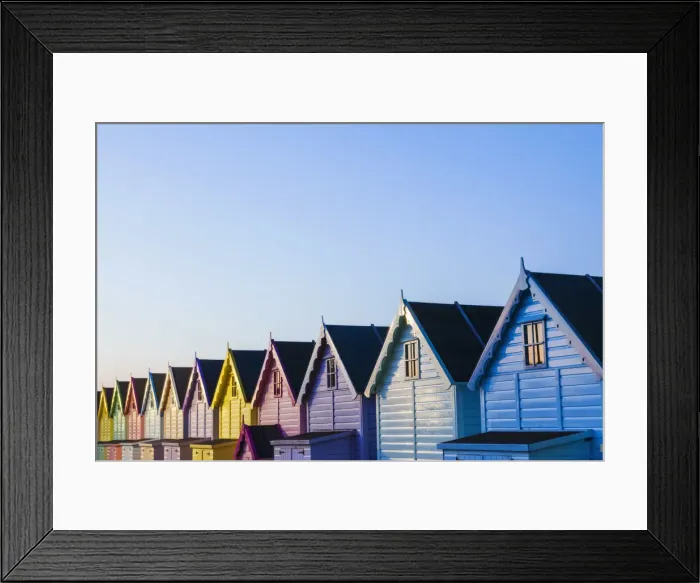 Framed Print : England, Essex, Mersea Island, Beach Huts Framed Print : England, Essex, Mersea Island, Beach Huts