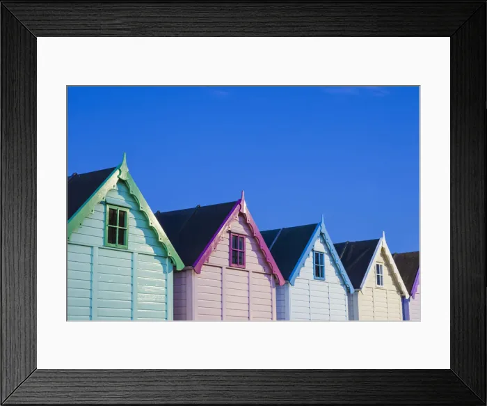 Framed Print : England, Essex, Mersea Island, Beach Huts Framed Print : England, Essex, Mersea Island, Beach Huts