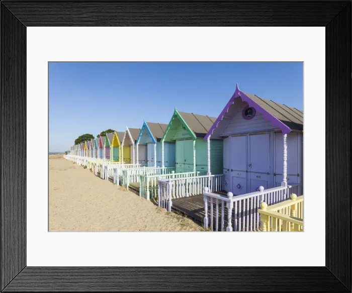 Framed Print : England, Essex, Mersea Island, Beach Huts