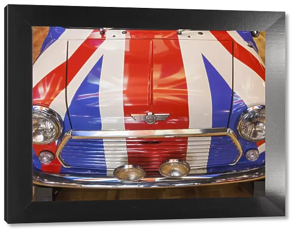 England, London, Souvenir Shop Display of Mini Minar Car Painted with Union Jack Flag