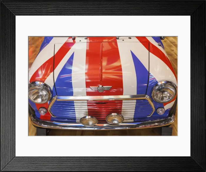 Framed Print : England, London, Souvenir Shop Display of Mini Minar Car Painted with Union Jack Flag Framed Print : England, London, Souvenir Shop Display of Mini Minar Car Painted with Union Jack Flag