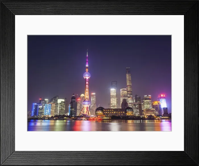 Framed Print : China, Shanghai, The Bund, Pudong Skyline across the Huangpu River Framed Print : China, Shanghai, The Bund, Pudong Skyline across the Huangpu River