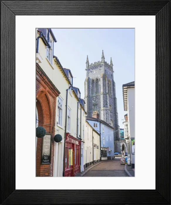 Framed Print : England, Norfolk, Cromer, Street and Cromer Church Framed Print : England, Norfolk, Cromer, Street and Cromer Church