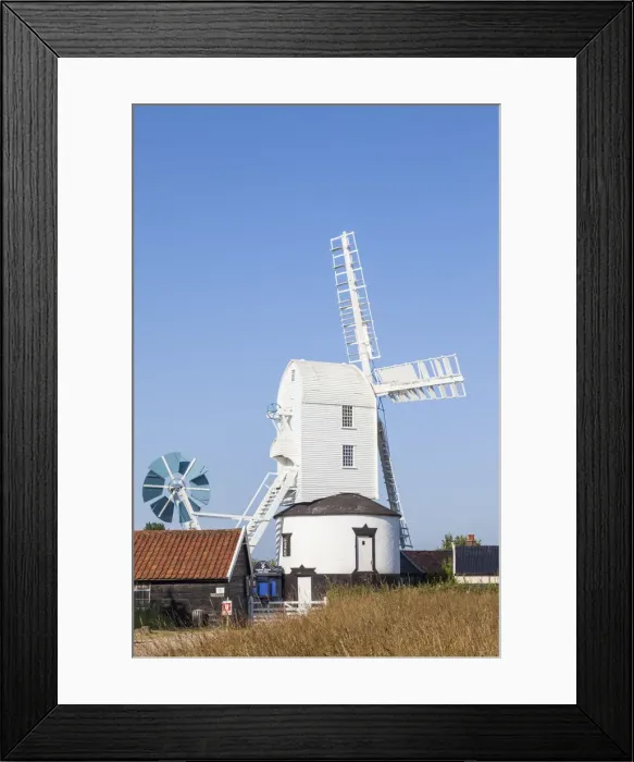 Framed Print : England, Suffolk, Saxtead Green, Post Mill