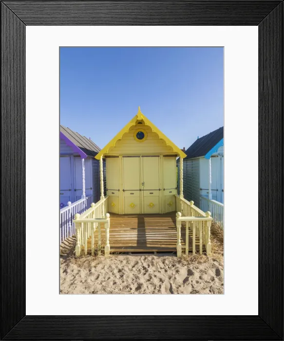 Framed Print : England, Essex, Mersea Island, Beach Huts Framed Print : England, Essex, Mersea Island, Beach Huts
