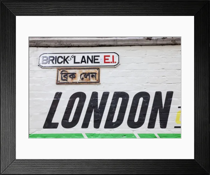 Framed Print : England, London, Whitechapel, Brick Lane Street Sign Framed Print : England, London, Whitechapel, Brick Lane Street Sign