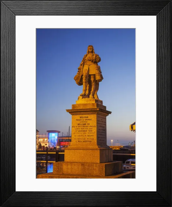 Framed Print : England, Devon, Brixham, Brixham Harbour, Statue of William Prince of Orange, William III Framed Print : England, Devon, Brixham, Brixham Harbour, Statue of William Prince of Orange, William III