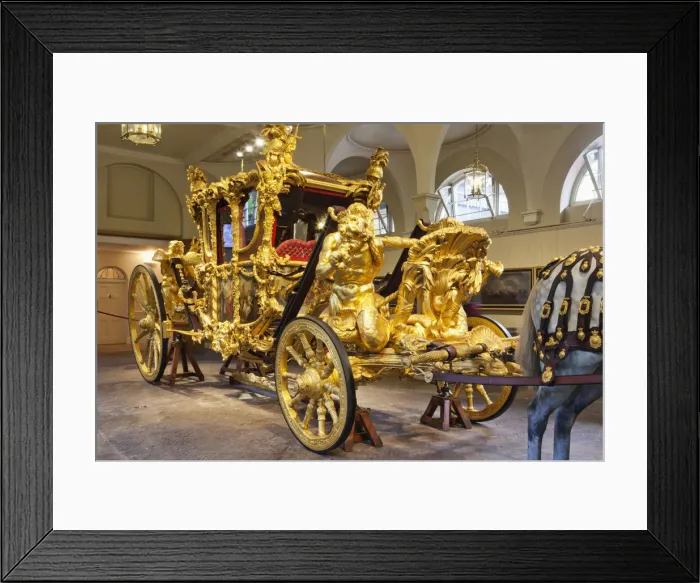 Framed Print : England, Surrey, London, Buckingham Palace, The Royal Mews, The Great Britannia Coach Framed Print : England, Surrey, London, Buckingham Palace, The Royal Mews, The Great Britannia Coach
