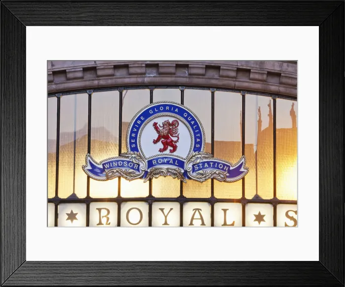 Framed Print : England, Berkshire, Windsor, Windsor Train Station and Shopping Arcade Entrance