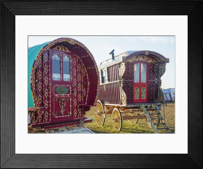Framed Print : England, Dorset, Blanford, The Great Dorset Steam Fair, Gypsy Caravans Framed Print : England, Dorset, Blanford, The Great Dorset Steam Fair, Gypsy Caravans