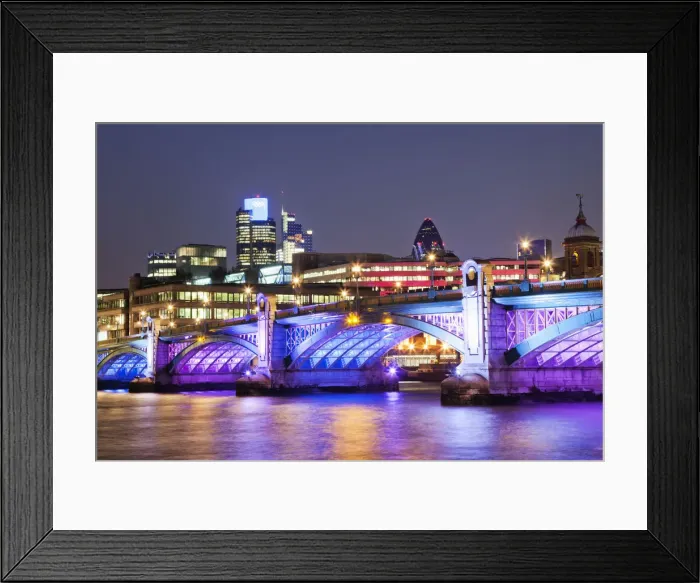 Framed Print : England, London, Southwark Bridge and City Area Skyline Framed Print : England, London, Southwark Bridge and City Area Skyline